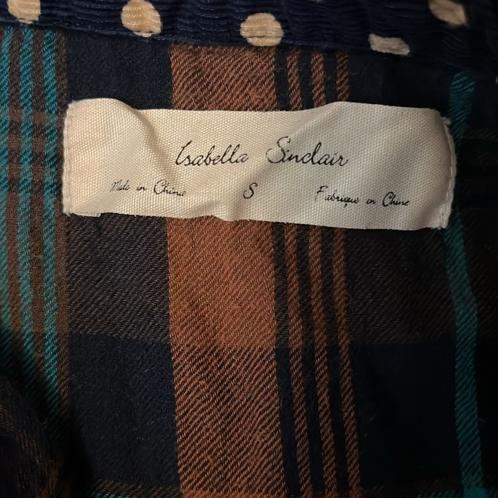 Anthropologie Isabella Sinclair Crossover Flannel Button down - Picture 8 of 9